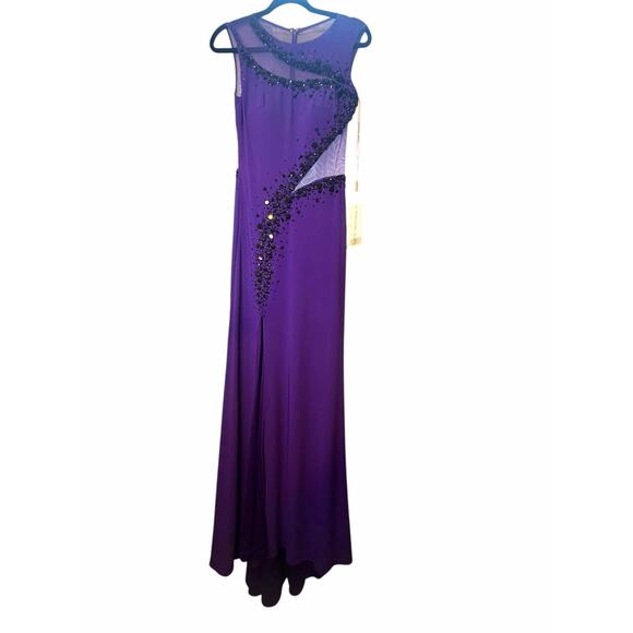NWT Madison James Purple Black Gown - Size 8 - Picture 3 of 16
